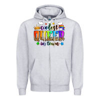 Heather Grey coolest queer in town Zipper Hoodie - Zillion Design Studio