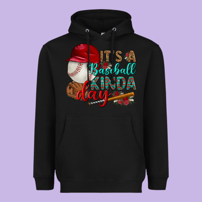 It's A Baseball Kinda Day Heavyweight Hoodie Designed By Bundleandbundleshop