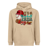 Mushroom it's a baseball kinda day Heavyweight Hoodie - BundleAndBundleShop