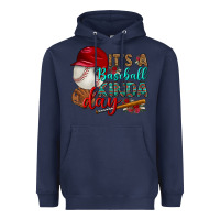 Navy it's a baseball kinda day Heavyweight Hoodie - BundleAndBundleShop