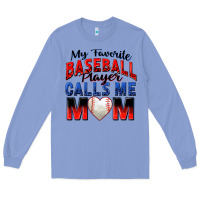 Colony Blue my favorite baseball player calls me mom Long Sleeve Tee - Zillion Design Studio