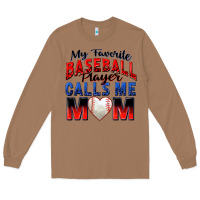 Toasted Coconut my favorite baseball player calls me mom Long Sleeve Tee - Zillion Design Studio