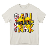 Cream ball park mama Heavy Core Tee - CowhideDigitalArt