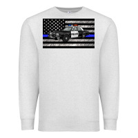 Oatmeal Heather thin blue line police car sippy cup Premium Sweatshirt - Artiststas