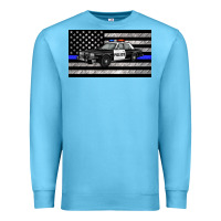 Ocean Blue thin blue line police car sippy cup Premium Sweatshirt - Artiststas