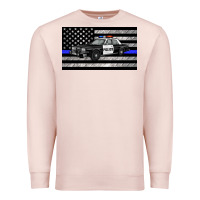 Pale Pink thin blue line police car sippy cup Premium Sweatshirt - Artiststas
