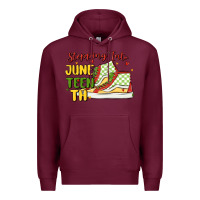 Burgundy stepping into juneteenth Premium Hoodie - MaliasSmallBusiness