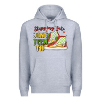 Heather Grey stepping into juneteenth Premium Hoodie - MaliasSmallBusiness