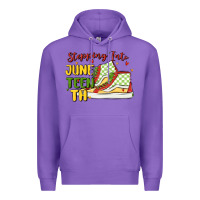 Purple stepping into juneteenth Premium Hoodie - MaliasSmallBusiness