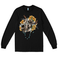 Black Boho wolf skull Long Sleeve Tee - RanaPortraitStore