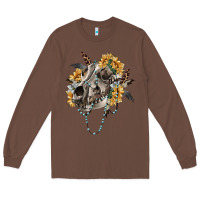 Chestnut Boho wolf skull Long Sleeve Tee - RanaPortraitStore