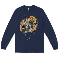 Navy Boho wolf skull Long Sleeve Tee - RanaPortraitStore