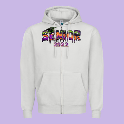Senior 2022 Halloween Zipper Hoodie Designed By Ranaportraitstore