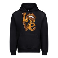 Black love leopard with lips Urban Hoodie - NancyCooperArtShop