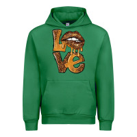 Emerald love leopard with lips Urban Hoodie - NancyCooperArtShop