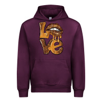 Mauve Wine love leopard with lips Urban Hoodie - NancyCooperArtShop