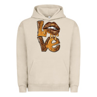 Pigment French Oak love leopard with lips Urban Hoodie - NancyCooperArtShop