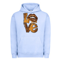 Pigment Grape Ice love leopard with lips Urban Hoodie - NancyCooperArtShop