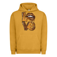Pigment Peanut Butter love leopard with lips Urban Hoodie - NancyCooperArtShop