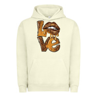 Pigment Pistachio love leopard with lips Urban Hoodie - NancyCooperArtShop