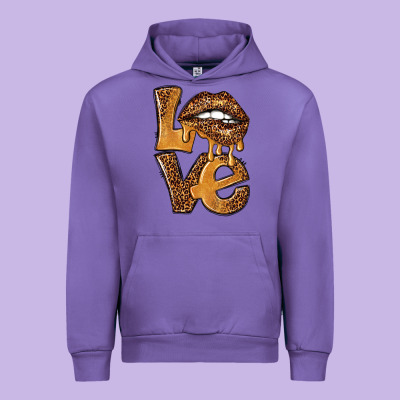 Love Leopard With Lips Urban Hoodie Designed By Nancycooperartshop