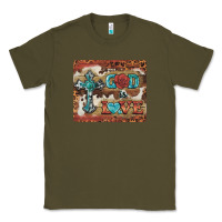 Army Green god is love cross Classic Tee - BarkalooDesign