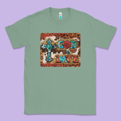 God Is Love Cross Classic Tee Designed By Barkaloodesign