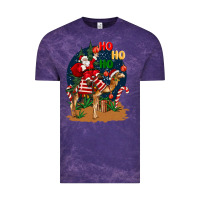 Cloud Purple Christmas  camel with Santa Vintage Tee - BarkalooDesign