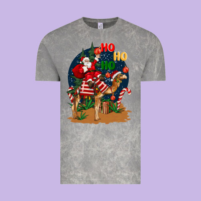 Christmas  Camel With Santa Vintage Tee Designed By Barkaloodesign