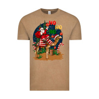 Vintage Coffee Christmas  camel with Santa Vintage Tee - BarkalooDesign