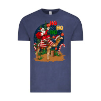 Vintage Denim Christmas  camel with Santa Vintage Tee - BarkalooDesign