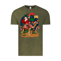 Vintage Olive Christmas  camel with Santa Vintage Tee - BarkalooDesign