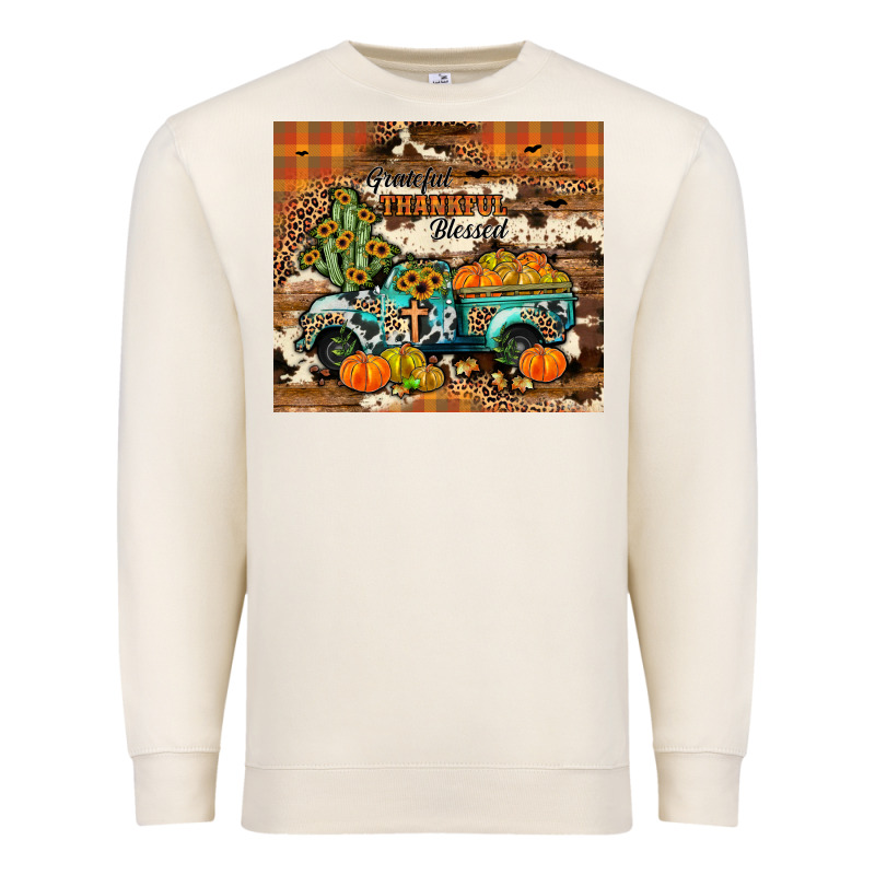 Grateful Thankful Blessed Premium Sweatshirt by JahusDesignShop | Teevron