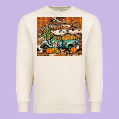 Grateful Thankful Blessed Premium Sweatshirt Designed By Jahusdesignshop