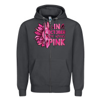 Smoke In October We Wear Pink Sunflower Zipper Hoodie - texasbilliewilder
