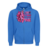 True Royal In October We Wear Pink Sunflower Zipper Hoodie - texasbilliewilder