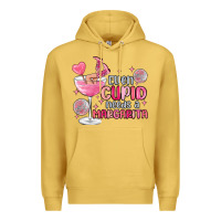 Antique Gold even cupid needs a margarita Premium Hoodie - MaliasSmallBusiness