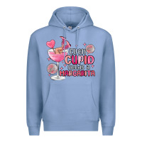 Colony Blue even cupid needs a margarita Premium Hoodie - MaliasSmallBusiness