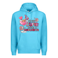 Ocean Blue even cupid needs a margarita Premium Hoodie - MaliasSmallBusiness