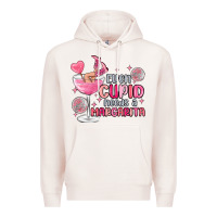 Pale Pink even cupid needs a margarita Premium Hoodie - MaliasSmallBusiness