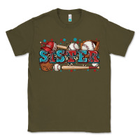 Army Green sister baseball Classic Tee - Zillion Design Studio