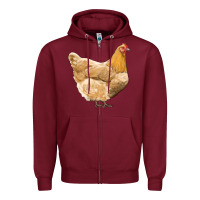 Burgundy chicken Zipper Hoodie - RanaPortraitStore