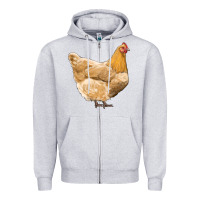 Heather Grey chicken Zipper Hoodie - RanaPortraitStore