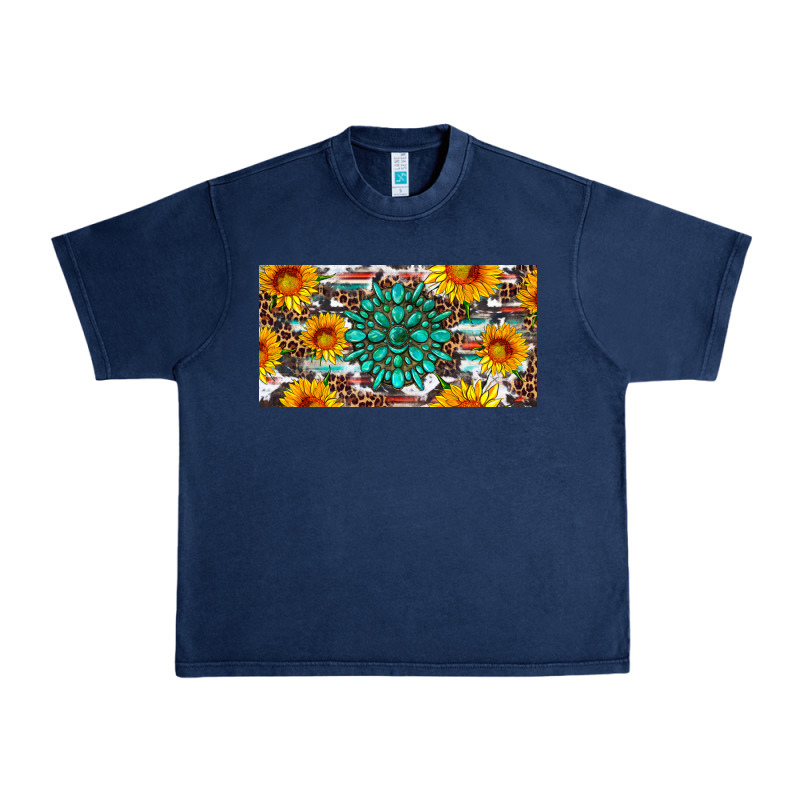 Gemtone And Sunflowers License Plate Urban Heavy Tee by Artiststas | Teevron