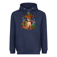 Navy Chihuahua Christmas Heavyweight Hoodie - JahusDesignShop