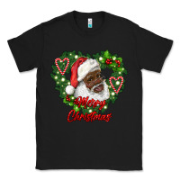 Black merry christmas african american santa with wreath Classic Tee - RanaPortraitStore
