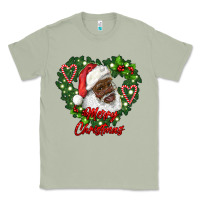 Matcha merry christmas african american santa with wreath Classic Tee - RanaPortraitStore