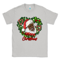 Moon Dust merry christmas african american santa with wreath Classic Tee - RanaPortraitStore