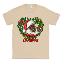 Mushroom merry christmas african american santa with wreath Classic Tee - RanaPortraitStore