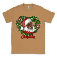 Toasted Coconut merry christmas african american santa with wreath Classic Tee - RanaPortraitStore